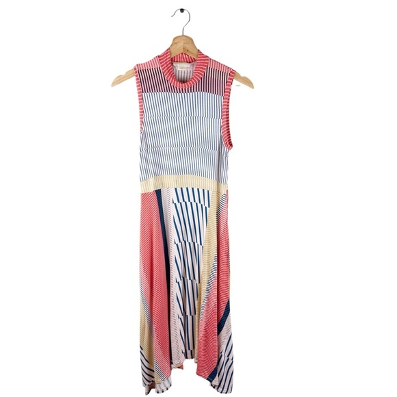 Anthropologie Maeve Cleary Dress Contrasting Stripes - Picture 9 of 11
